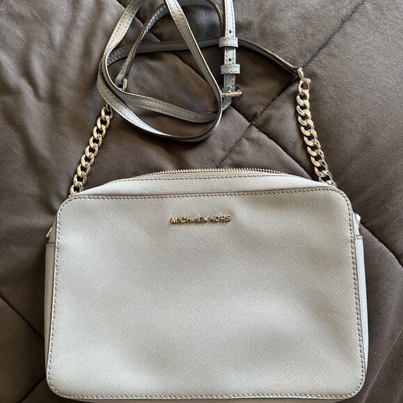 Michael Kors Jet Set Large Saffiano Leather Crossbody Bag (Light Blue) - Picture 2 of 8